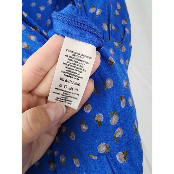 Free People Mia Jumpsuit In Blue Women's Size 10 Wide Leg As Seen On Tv Blogger - Picture 8 of 12